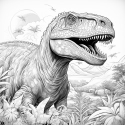 dinosaurs with surroundings