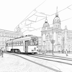 lisbon praca do comercio with tram