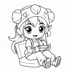 little girl with pigtails watching movies on a phone