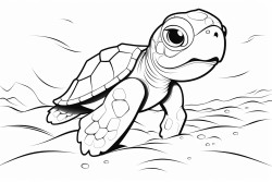 a baby sea turtle on a beach