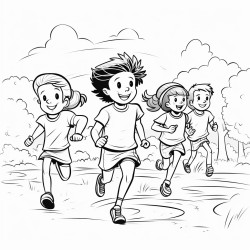 kids running a colour run
