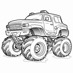 monster truck with spikes and teeth with big wheels
