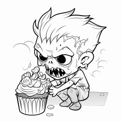 19cute zombies eating cupcakes