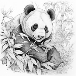 panda eats leaves