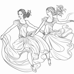 art neuveau style dancers