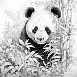 panda eats leaves