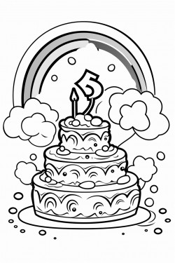 happy 5th birthday rainbow