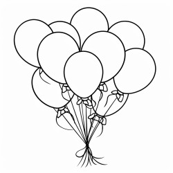 a hand that let some balloons go with the shape of the balloons of letters o m and a i want to see the full balloons