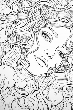 coloring book page showing a very talkative person