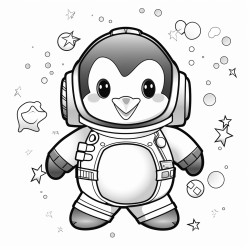 penguin in space