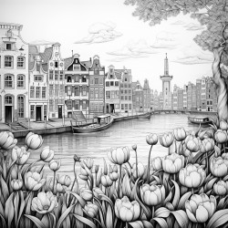flower field in amsterdam