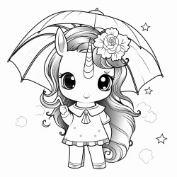 unicorn with umbrella