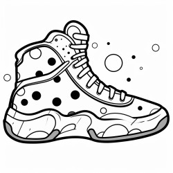 a basketball shoe with a polka dot pattern and a playful vibe