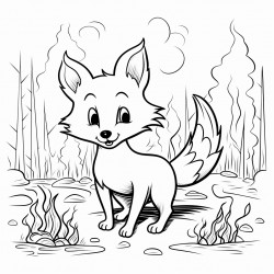fox putting fires out in the forest