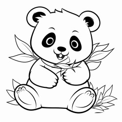 panda eats leaves