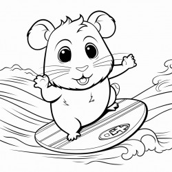 cute hamster surfing