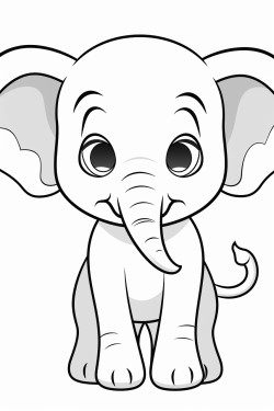 Cute elephant, big eyes