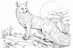sneaky fox in the moonlight