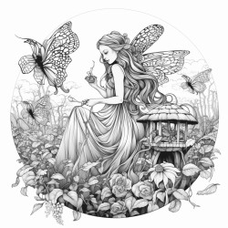 fairies and butterflys in a garden