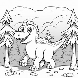 dinosaur farting in forest