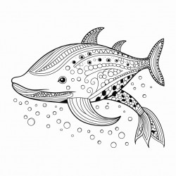 whale with a poka dot dress