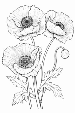 poppy flowers zentagle