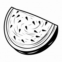 watermelon  thick black outline coloring book for kids no color no shading