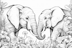 elephant and a gorilla playing together