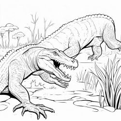 komodo dragon fighting alligator