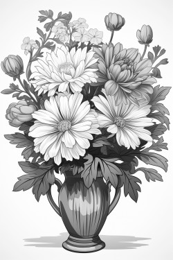 3 flowers in the vase