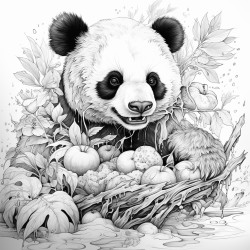 panda eats leasves