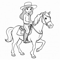 a girl riding a horse