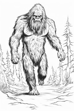 a trademark free unique image of sasquatch walking that i can use for my labels