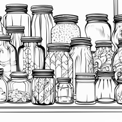 cute jars clean lines sharp lines distinct edges clear boundaries continuous lines