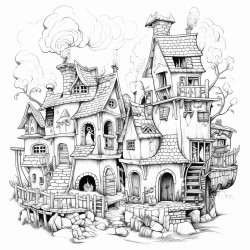a fire themed village
