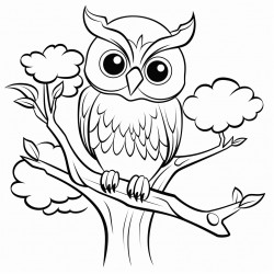 owl sitting in a tree amongst the forest