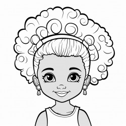 little african american girl with pretty hair style