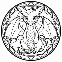 stained glass baby dragon