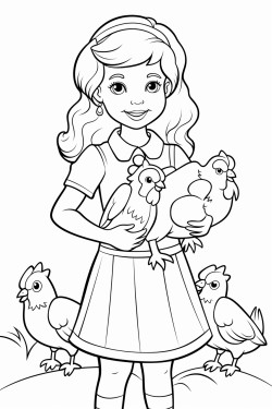 young girl on the farm