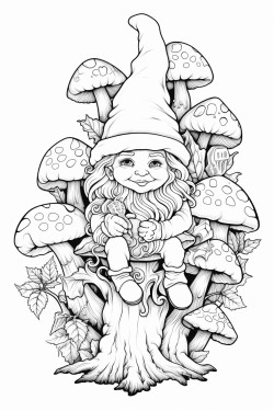 fir tree mushroom baby gnome