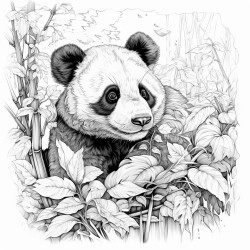 panda eats leaves