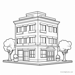 commercial building with blank logo