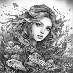 mermaid in an underwater setting