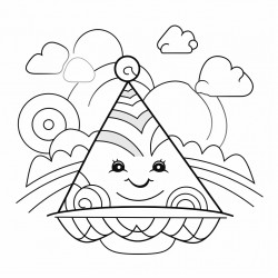 a tartigrade in the sun with a pointed rainbow