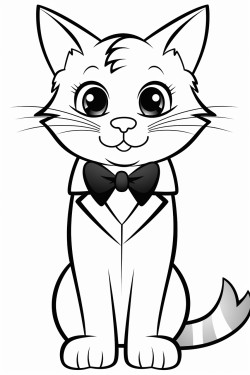 a cute tuxedo cat