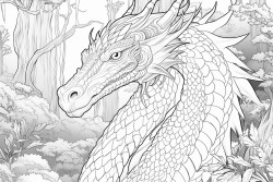 fantasy dragon in a magical forest
