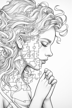 woman doing a puzzle