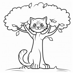 manx cat with a tree legs of man