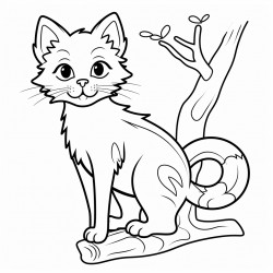manx cat with a tree legs of man