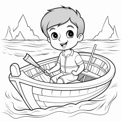 boy entering a boat